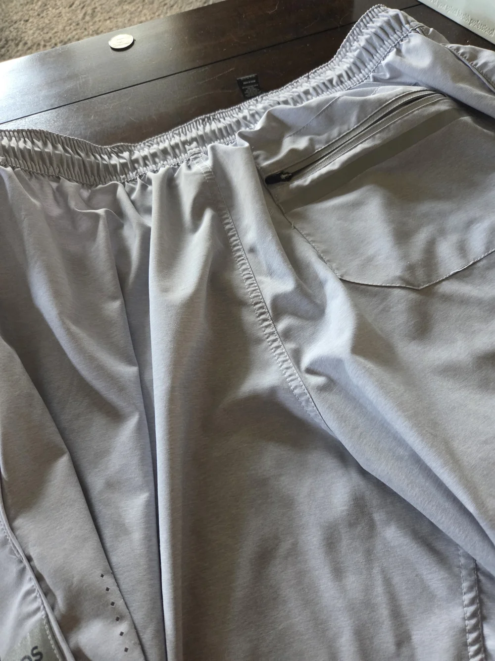 LEGEND Light Gray Men’s Hybrid Shorts with Drawstring Waist